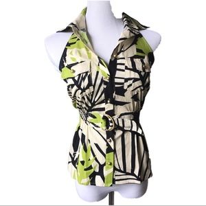 Rampage safari Halter button down top